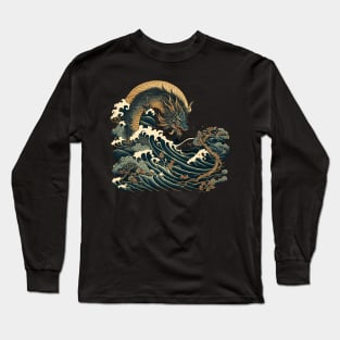 ⭐⭐⭐⭐⭐ Ukiyo-e style water dragon Long Sleeve T-Shirt